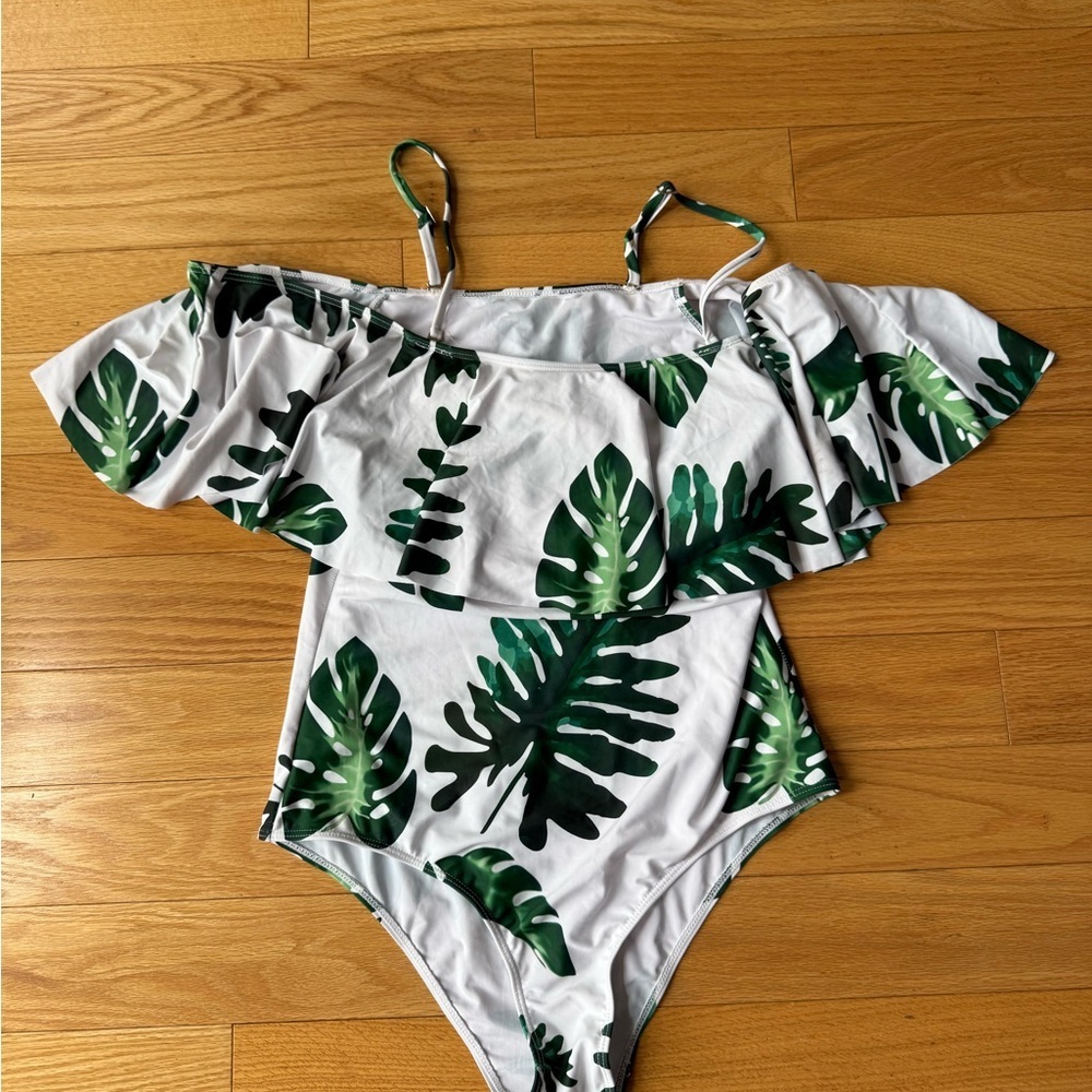 🔥🌴 CLEARANCE!  Tropical Off the shoulder One Piece Swimsuit - SALE!
